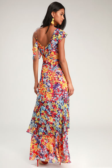 Boho Short Sleeve Floral Print Chiffon Maxi Dress  Floral print chiffon  maxi dress, Maxi dress, Chiffon maxi dress