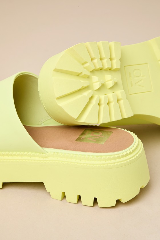 Shop Dolce Vita Lexy Citron Slide-on Lug-sole Platform Clogs In Yellow
