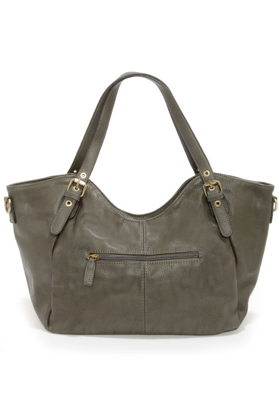 Cute Dark Grey Tote - Vegan Leather Tote - Grey Handbag - $54.00