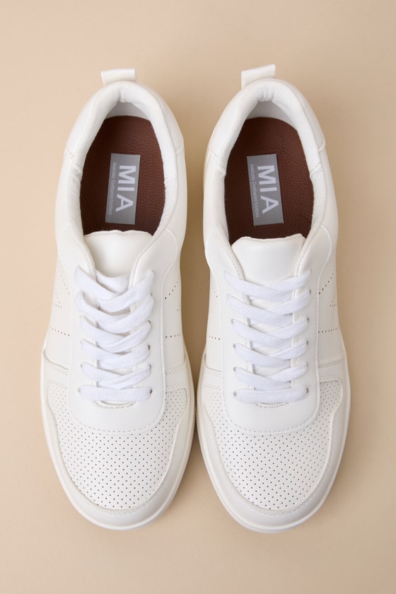 Shop Mia Alta White Lace-up Sneakers