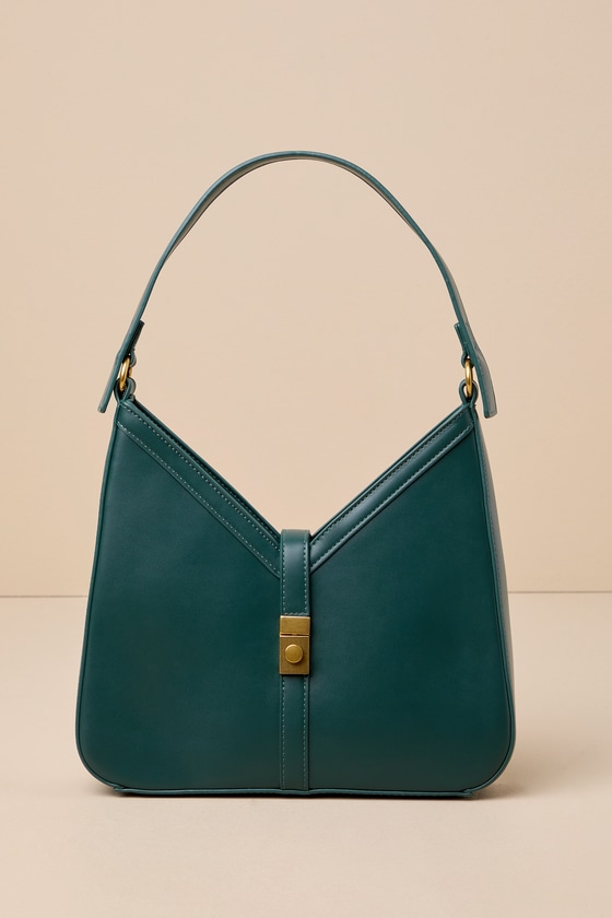 Shop Lulus Impressive Detail Emerald Green Shoulder Bag