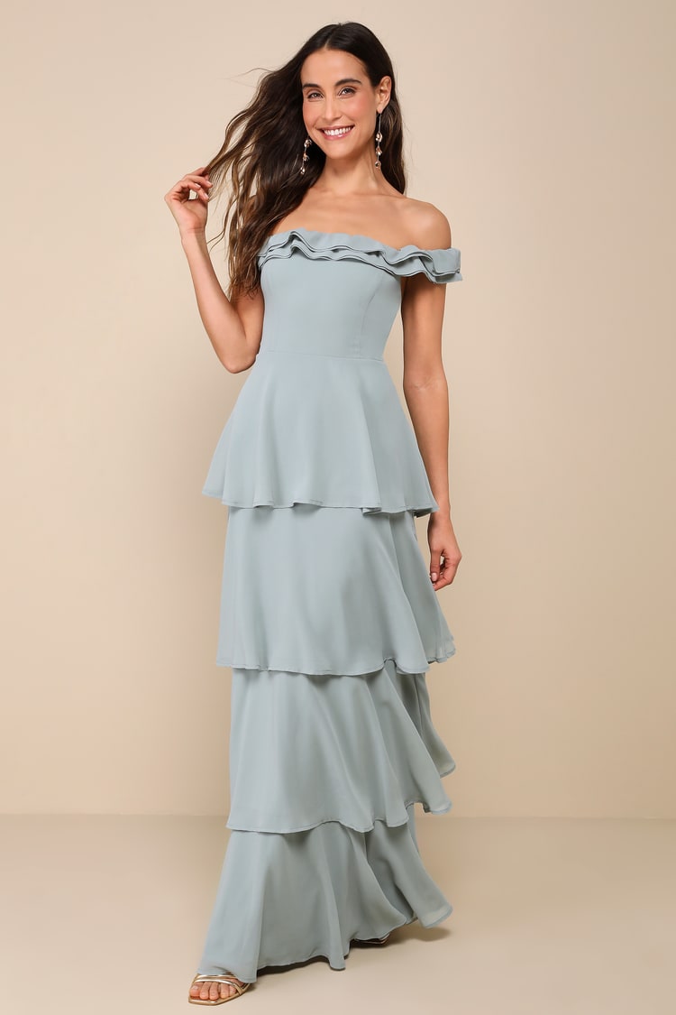 green emerald velvet dress Sage Green Sweetheart Applique Tiered Tulle Prom Dress – FancyVestido main image 0