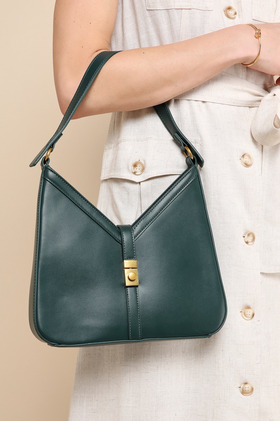 Impressive Detail Emerald Green Shoulder Bag 7