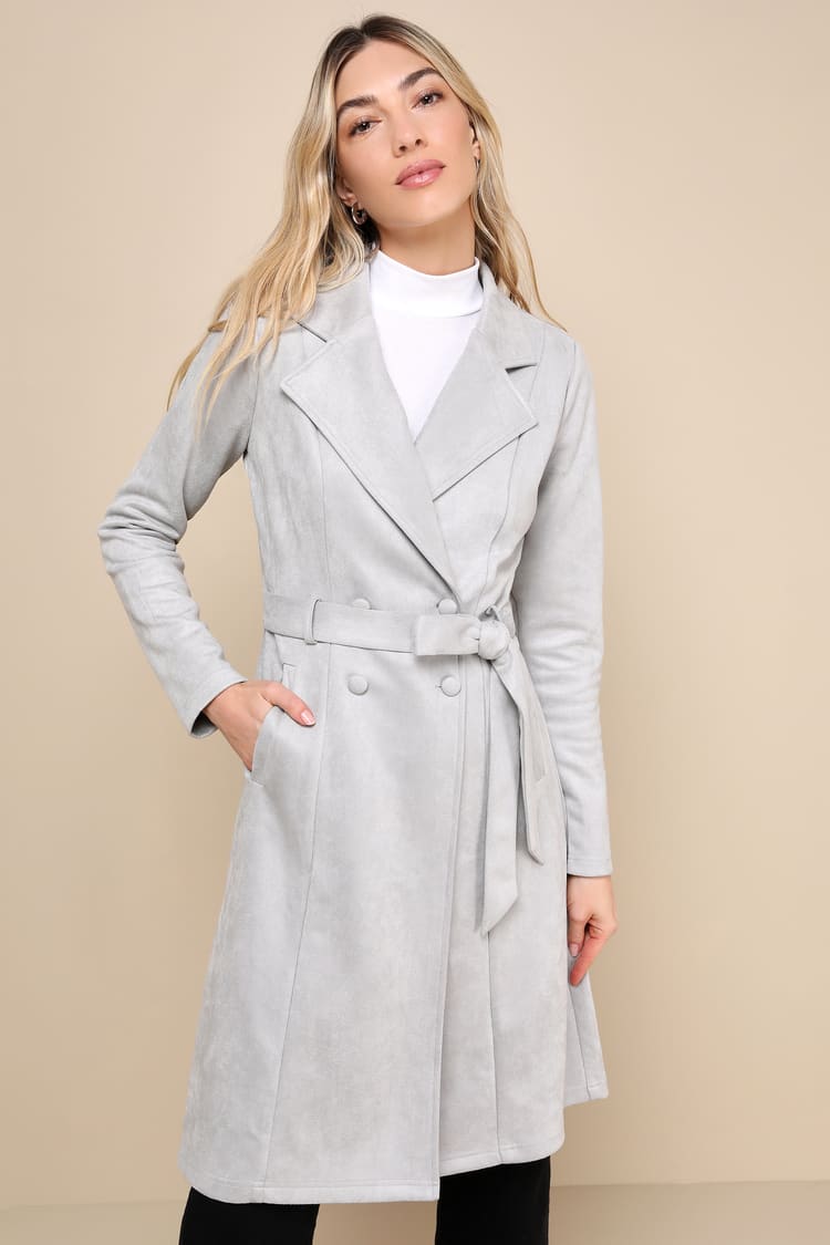 light grey dress coat The Black Tux Light Suit Jacket In Grey | Size: 46
