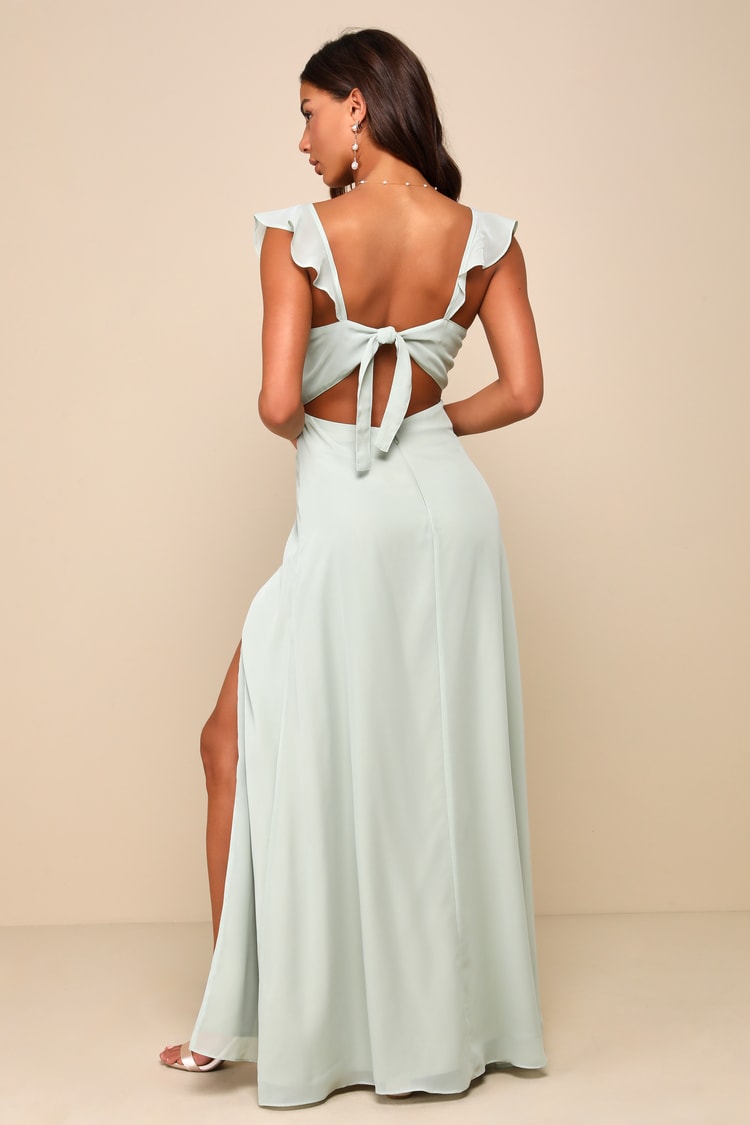 green emerald velvet dress Maddie Maxi Dress in Sage Green Satin
