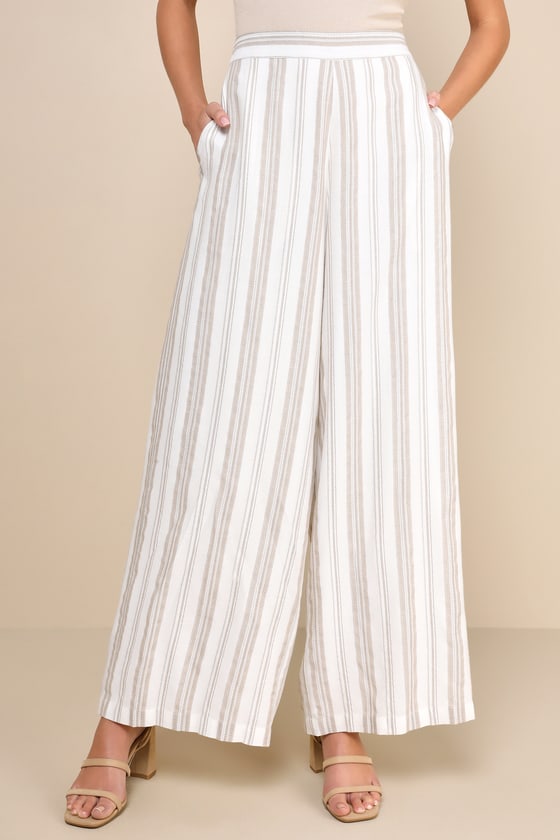 Santorini Stripe Wide Leg Pants - Green
