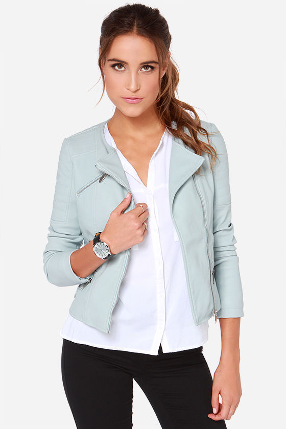 baby blue moto jacket