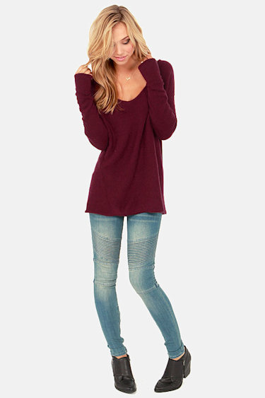 Ready or Knit Burgundy Sweater