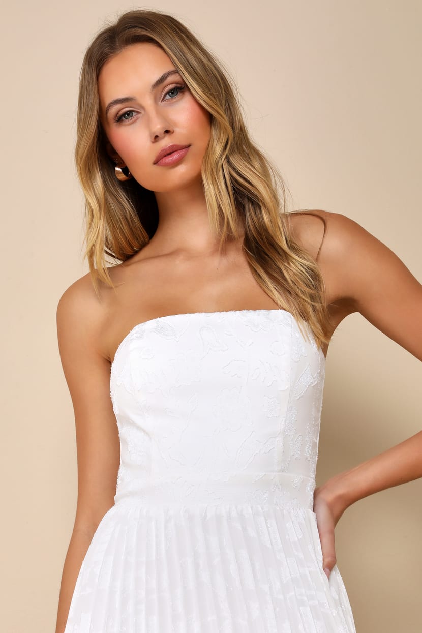 jacquard ivory dress Emerson Fry Ivory Jacquard Jour Maxi Dress Ivory Jacquard / S main image 1