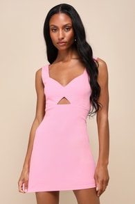Flawless Confidence Light Pink Cutout Bodycon Mini Dress