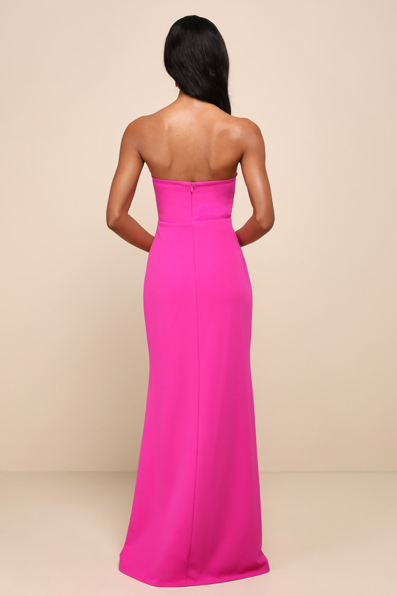 Effortless Radiance Magenta Strapless Mermaid Maxi Dress 7