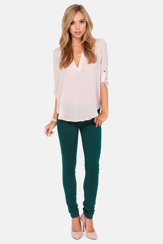 green skinny pants mens