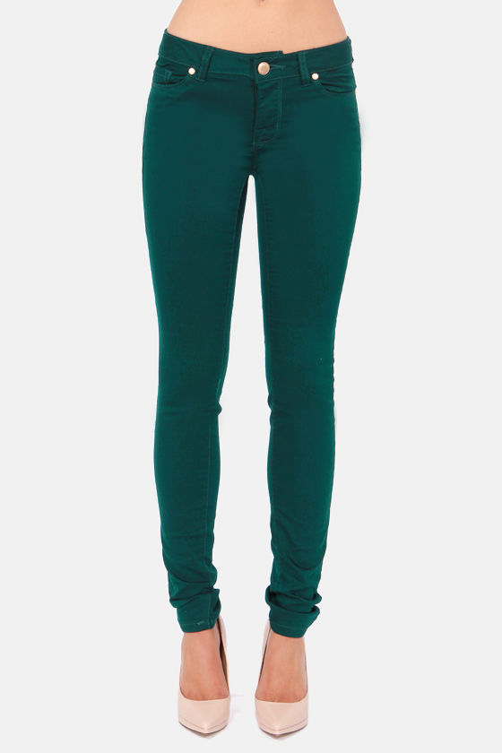 green skinny pants mens