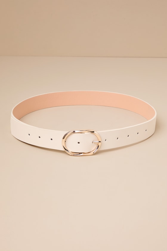 小物 OPEN Yy OVAL BUCKLE BELT : IVORY OPEN YY