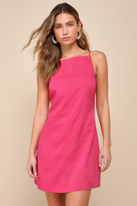 Chic Ease Hot Pink Sleeveless Mini Dress