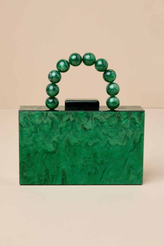 Shop Lulus Exclusive Energy Green Marble Acrylic Box Clutch