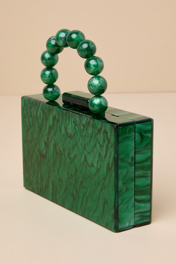 Shop Lulus Exclusive Energy Green Marble Acrylic Box Clutch