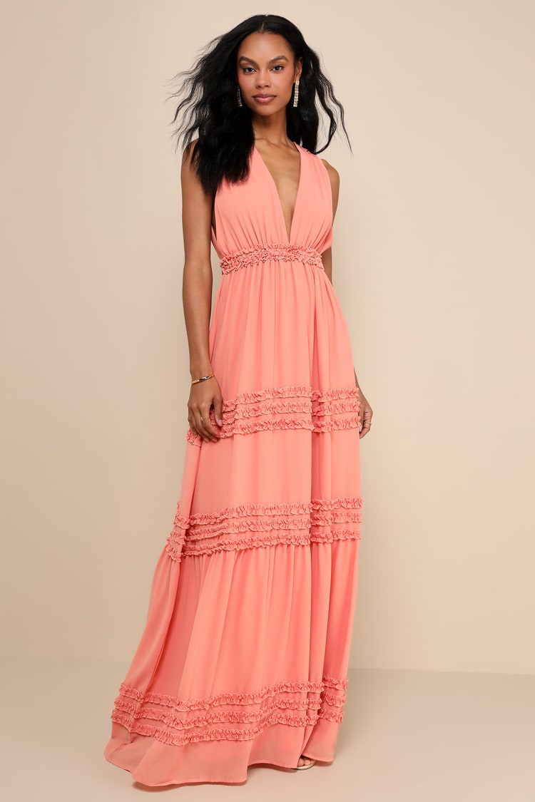 white christmas dresses Pink Peach Charlotte Maxi Dress main image 0