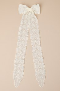 Romantic Implications Ivory Lace Bow Hair Clip