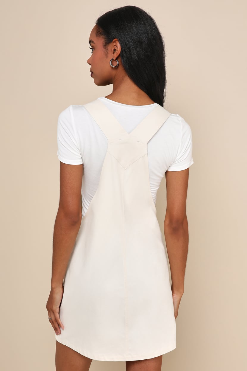 Cream Overall Dress - Twill Overall Dress - Overall Mini Dress - Lulus Cream Overall Dress - Twill Overall Dress - Overall Mini Dress - Lulus
