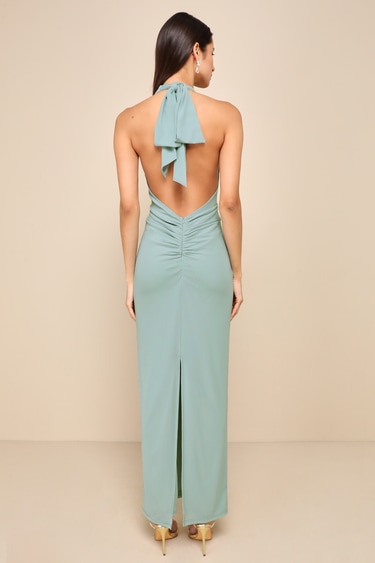 Sage Green Mesh Dress - Halter Maxi Dress - Backless Maxi Dress - Lulus Sage Green Mesh Dress - Halter Maxi Dress - Backless Maxi Dress - Lulus