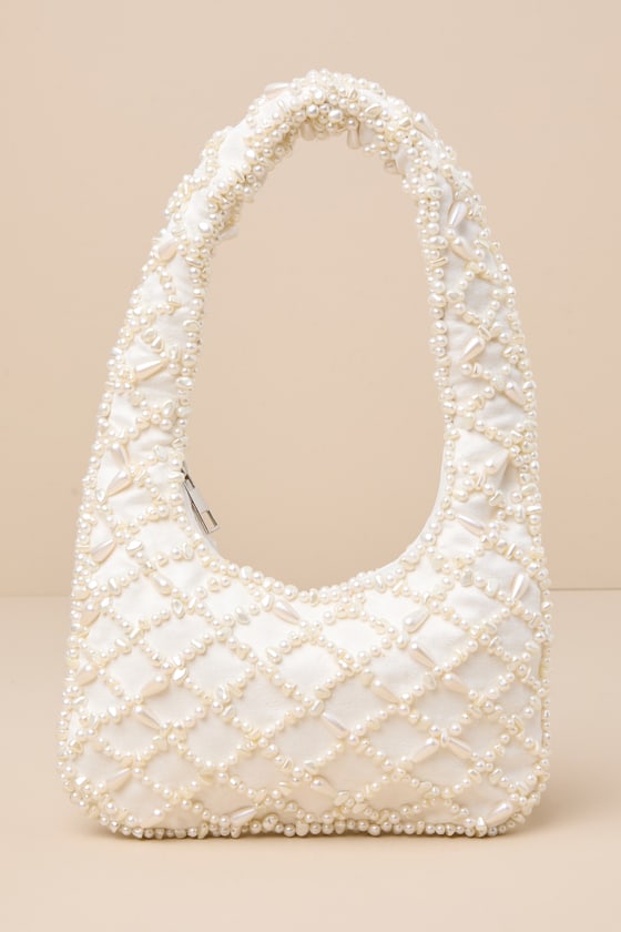 Shop Lulus Total Elegance Ivory Pearl Shoulder Bag