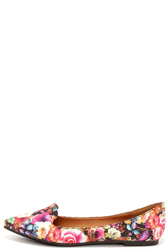 floral print loafers