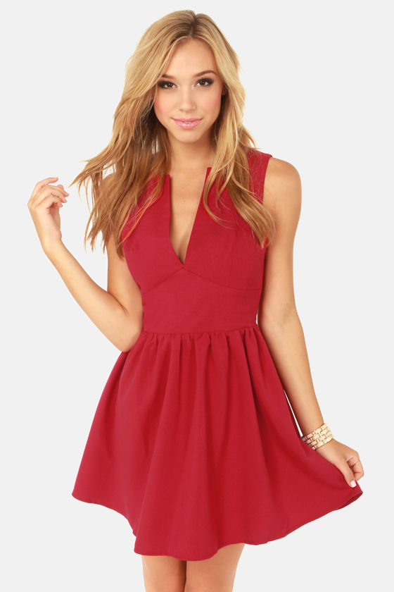 Cute Red Dress - Skater Dress - Sleeveless Dress - $47.00 - Lulus