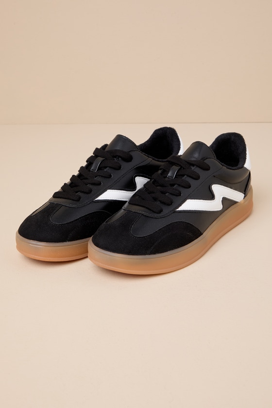 Giia Black Multi Color Block Lace-Up Sneakers 1