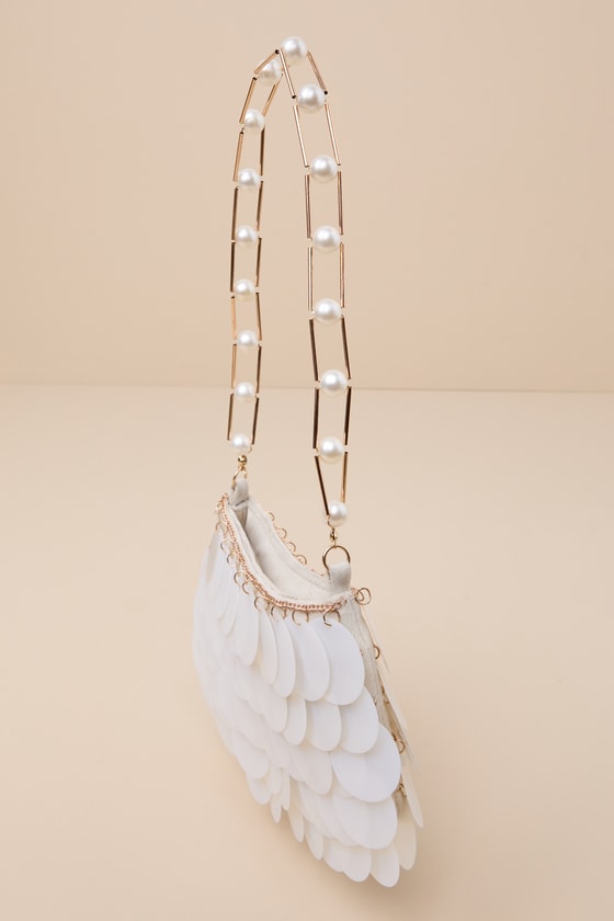 Shop Lulus Glam Era Ivory Paillette Sequin Pearl Strap Shoulder Bag