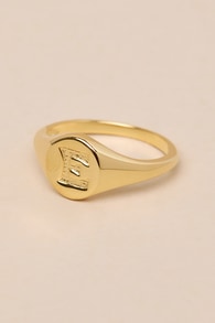 The Oval 14KT Gold "E" Signet Ring