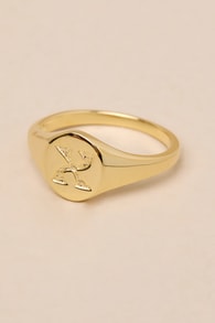 The Oval 14KT Gold "X" Signet Ring