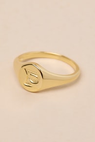 The Oval 14KT Gold "P" Signet Ring