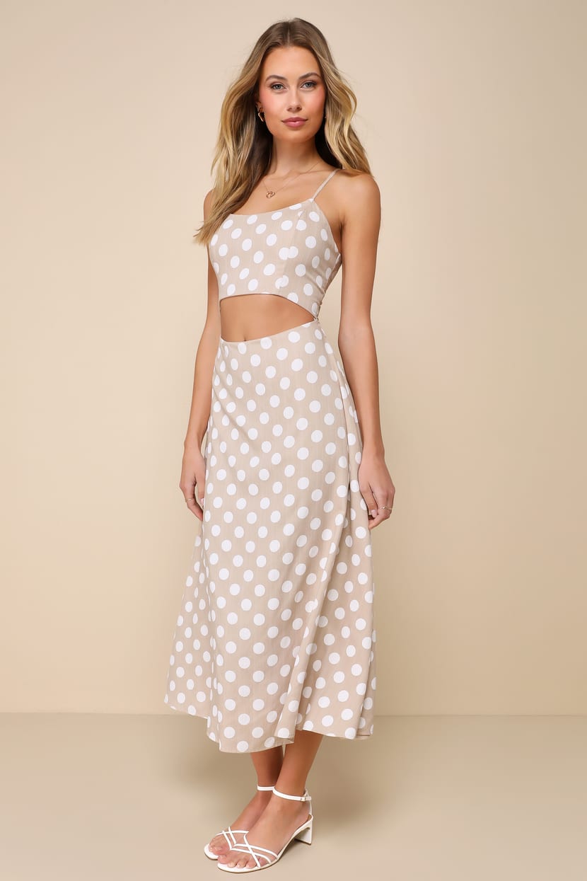knee length dresses for ladies Short Blue Polka Dot Tea Length Short Vintage Wedding Dress with 3/4 Sleeves main image 0