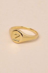 The Oval 14KT Gold "Z" Signet Ring