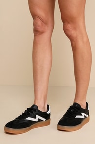 Giia Black Multi Color Block Lace-Up Sneakers