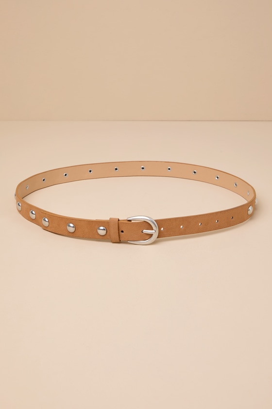 Stud-y Buddy Brown Suede Studded Belt 4