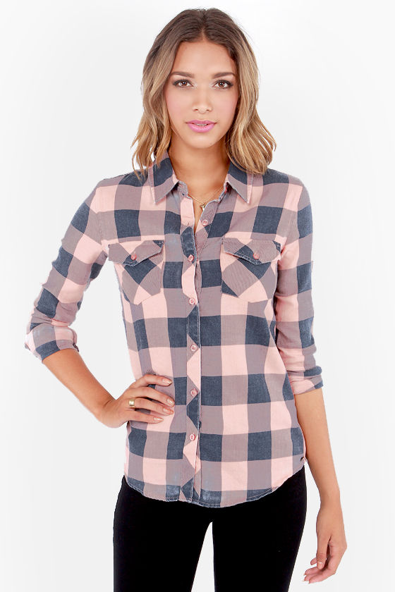 O'Neill Birdie Top - Plaid Top - Button-Up Top - $49.50 - Lulus