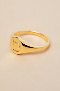 The Oval 14KT Gold "D" Signet Ring