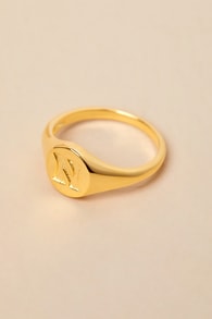 The Oval 14KT Gold "N" Signet Ring