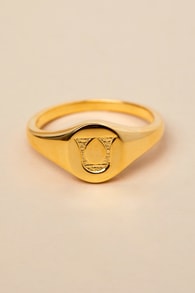 The Oval 14KT Gold "U" Signet Ring