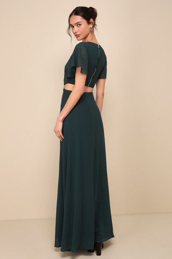 Garden Bliss Emerald Green Cutout Maxi Dress 9