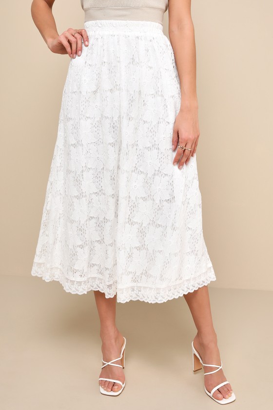 Shop Lulus Perfectly Graceful Ivory Lace Maxi Skirt