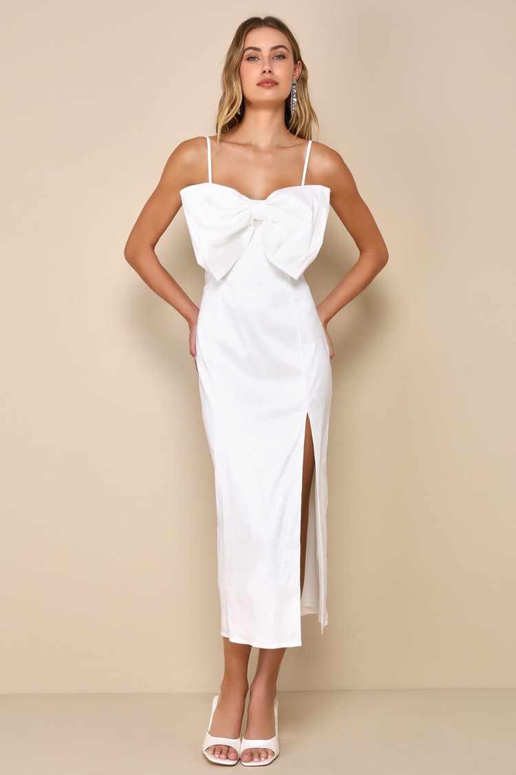 knee length dresses for ladies Melody Chain Strap Satin Midi Dress • Shop American Threads Women's Trendy Online Boutique Pink / M main image 1