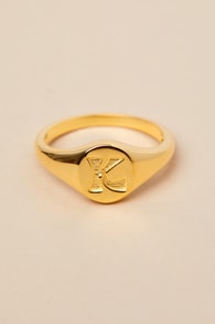 The Oval 14KT Gold "K" Signet Ring
