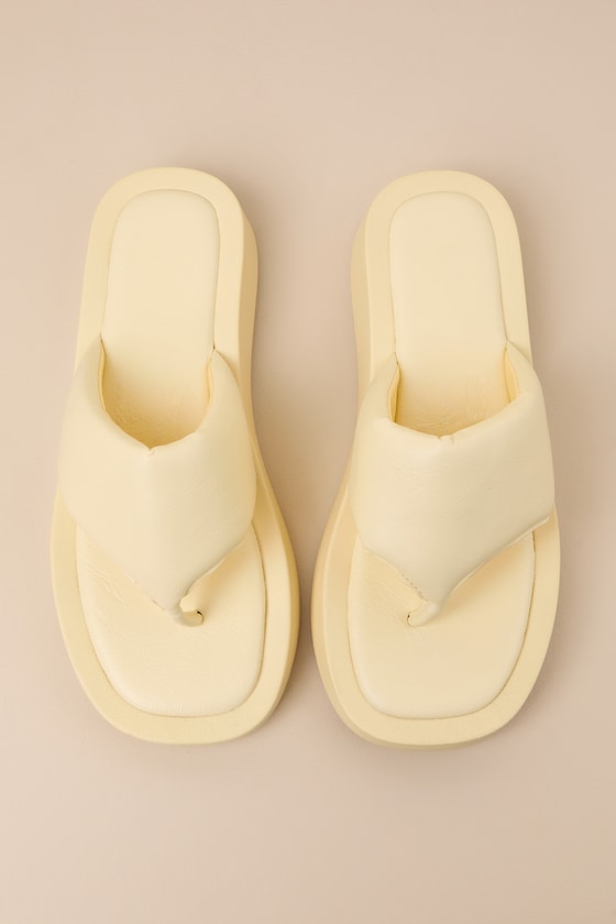 Shop Matisse Izzie Yellow Flatform Thong Slide Sandals