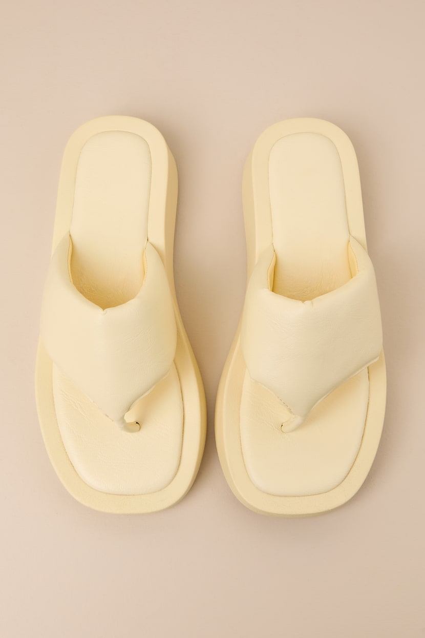 Gradient Yellow-Beige Slide Sandals Women main image 3