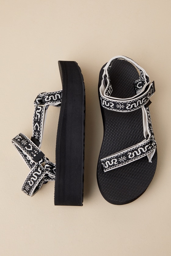 Shop Teva Flatform Universal Bandana Black Sandals