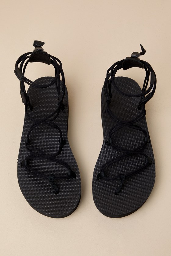 Shop Teva Midform Infinity Black Strappy Flatform Sandals