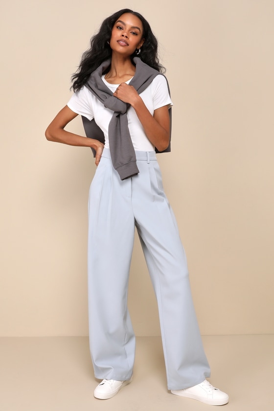 【Anyone more】Mime Light Gray Wide Pants Tori Cashmere Wide Leg Pant | Splendid